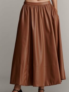 Maeve Faux Leather Full Maxi Skirt